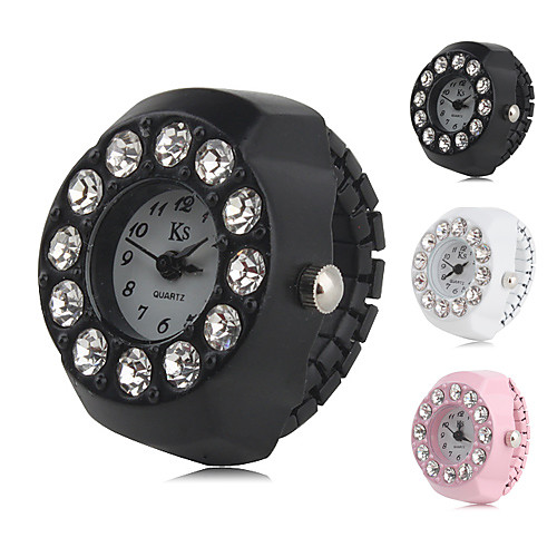 

Жен. Часы-кольцо Diamond Watch Японский Кварцевый Черный / Белый / Розовый Имитация Алмазный Аналоговый Дамы Кулоны Мода - Белый Черный Розовый