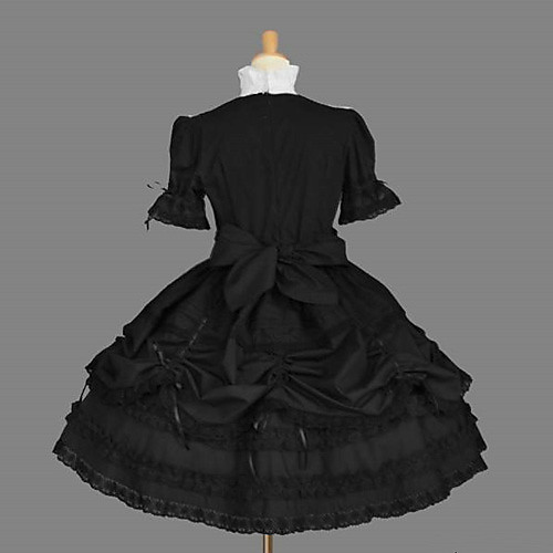 фото Принцесса готика lolita classic lolita платья жен. хлопок японский косплей костюмы черный винтаж длинный рукав средняя длина Lightinthebox