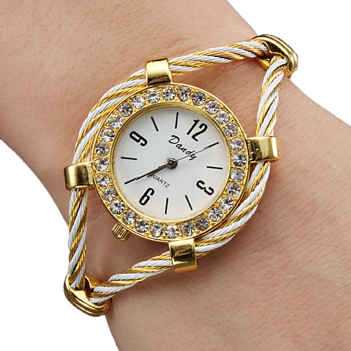 

Жен. Дамы Модные часы Часы-браслет Diamond Watch Кварцевый Золотистый Аналоговый Блестящие Кольцеобразный - Золотой Один год Срок службы батареи / SSUO 377