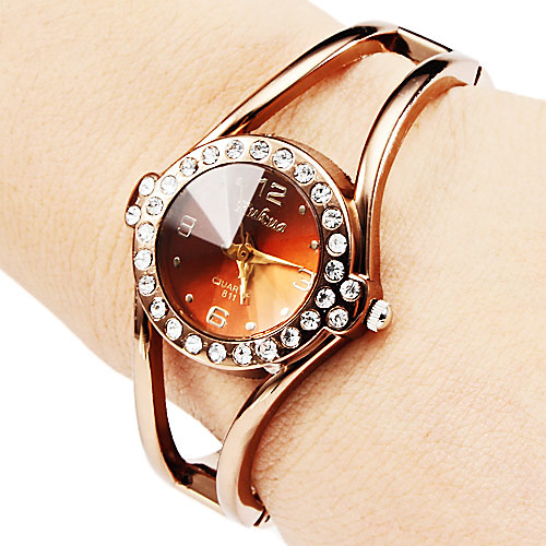 

Жен. Модные часы Часы-браслет Кварцевый сплав Группа Блестящие Кольцеобразный Элегантные часы Бронза