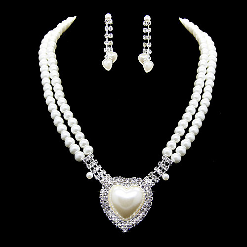 

серьги ювелирных изделий rhinestone женщин устанавливают серьги / ожерелье - для венчания / партии / специального случая