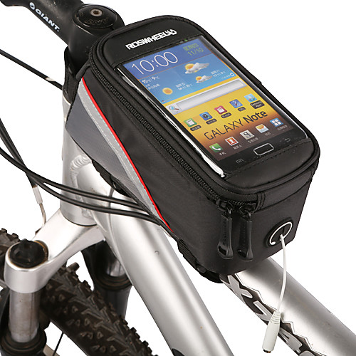

ROSWHEEL Сотовый телефон сумка / Бардачок на раму 4.2 дюймовый Сенсорный экран Велоспорт для Samsung Galaxy S6 / LG G3 / Samsung Galaxy S4 Черный / iPhone 8/7/6S/6 / Водонепроницаемая застежка-молния