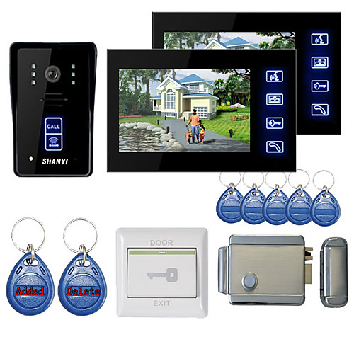 

7-дюймовый цветной видеотелефон с бесщеточным видео с 2 мониторами ночного видения rfid keyfobs электронный блокирующий замок