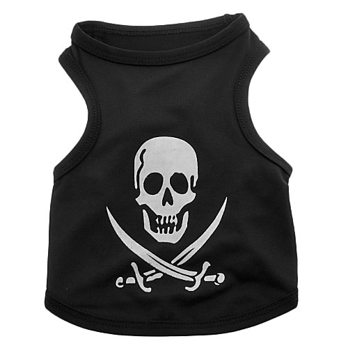 

Dog Shirt / T-Shirt Dog Clothes Black Costume Terylene Skull Halloween XS S M L