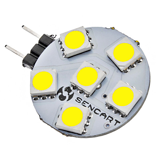 

SENCART 1шт 1 W 6500 lm G4 Двухштырьковые LED лампы 6 Светодиодные бусины SMD 5050 Естественный белый 12 V