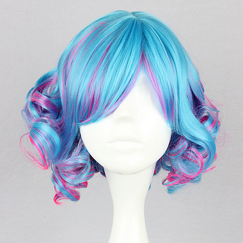 фото Косплэй парики жен. 14 дюймовый термостойкое волокно темно-синий с лиловым аниме / панк lightinthebox