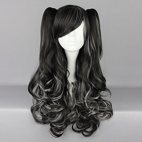 

Cosplay Wigs Women's 28 inch Heat Resistant Fiber Black Anime / Punk Lolita Dress