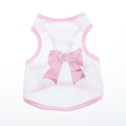 

Dog Shirt / T-Shirt Dog Clothes Breathable Pink Costume Cotton Bowknot XS S M L