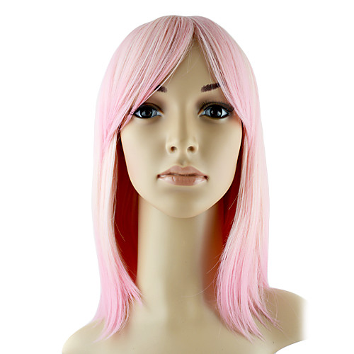 

Synthetic Wig Straight Straight Wig Pink Synthetic Hair 12 inch Women's Pink