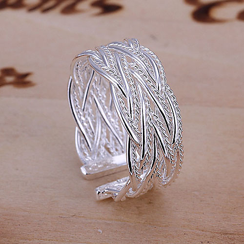 

Women's Band Ring Open Cuff Ring thumb ring Silver Alloy Ladies Unusual Unique Design Wedding Party Jewelry Adjustable