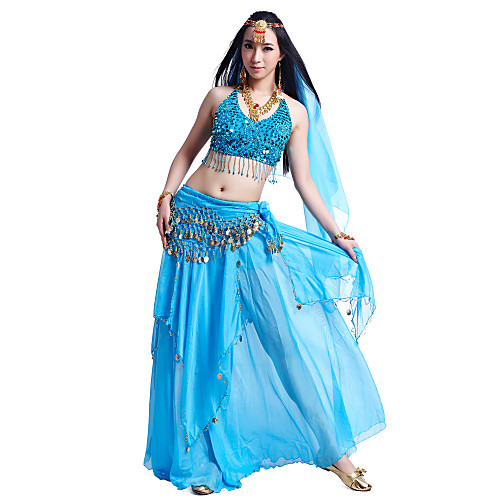 

Belly Dance Outfits Women's Chiffon Coin / Beading / Sequin / Performance