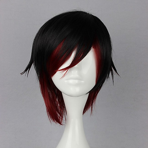 

RWBY Ruby Rose Косплэй парики Жен. 14 дюймовый Термостойкое волокно Черный Аниме