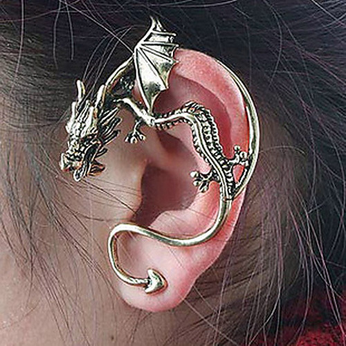 

Women's Stud Earrings Ear Cuff Climber Earrings Dragon Cheap Ladies Personalized Unique Design Vintage Earrings Jewelry Silver / Bronze For Party Daily