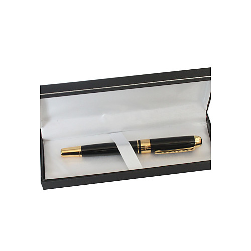 

Ручка гелевая именная металлическая, черная с золотом