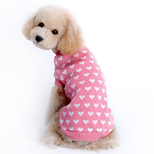 фото Свитера одежда для собак с сердцем розовый сукно костюм назначение хаски лабрадор золотистого ретривера зима девочки сохраняет тепло Lightinthebox