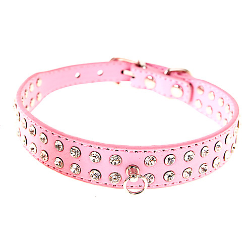 

Cat Dog Collar Rock Adjustable / Retractable Genuine Leather Red Pink Orange