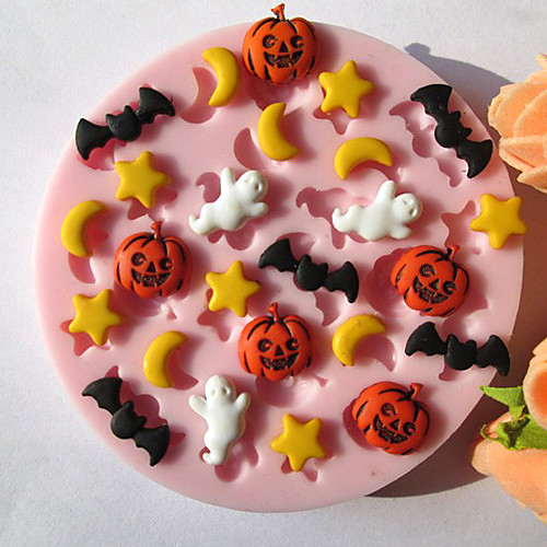 

1шт Силикон Экологичные Halloween Торты Печенье Пироги выпечке Mold Инструменты для выпечки