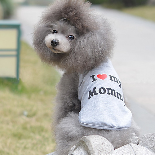 

Cat Dog Shirt / T-Shirt Dog Clothes Breathable Gray Costume Cotton Heart Birthday Casual / Daily XS S M L XL