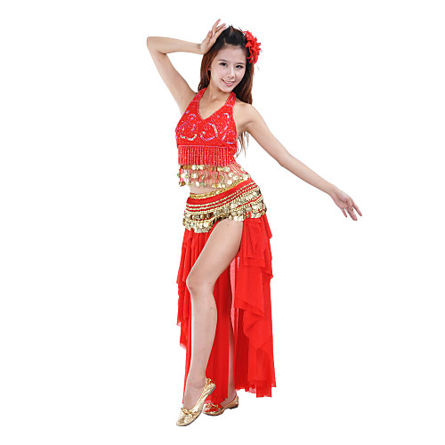 

Belly Dance Skirt Women's Training / Performance Polyester Draping / Tier Natural Skirt