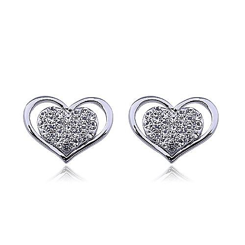 

Women's Stud Earrings Heart Rhinestone Earrings Jewelry Silver / Golden For Wedding Party Daily