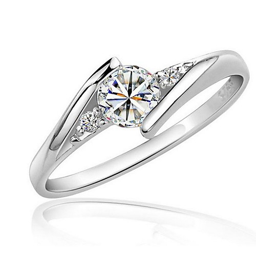 

Women's Ring wrap ring Synthetic Diamond 1pc Silver Zircon Cubic Zirconia Platinum Plated Round Statement Ladies Elegant Wedding Party Jewelry Solitaire Round Cut Halo Love
