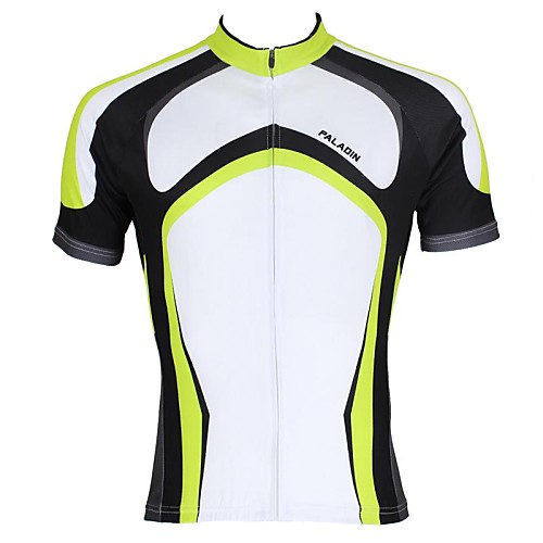 

ILPALADINO Men's Short Sleeve Cycling Jersey Green Stripes Bike Jersey Top Mountain Bike MTB Road Bike Cycling Breathable Quick Dry Ultraviolet Resistant Sports 100% Polyester Clothing Apparel