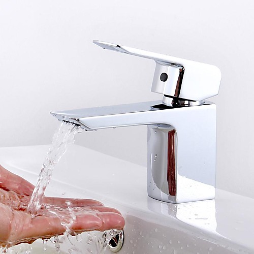 

современный centerset керамический клапан одно отверстие одной ручкой одно отверстие хром, смеситель для раковины ванной комнаты смесители для ванны