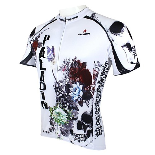 

Men's Short Sleeve Black / White Bike Jersey Top Breathable Quick Dry Ultraviolet Resistant Sports 100% Polyester Clothing Apparel