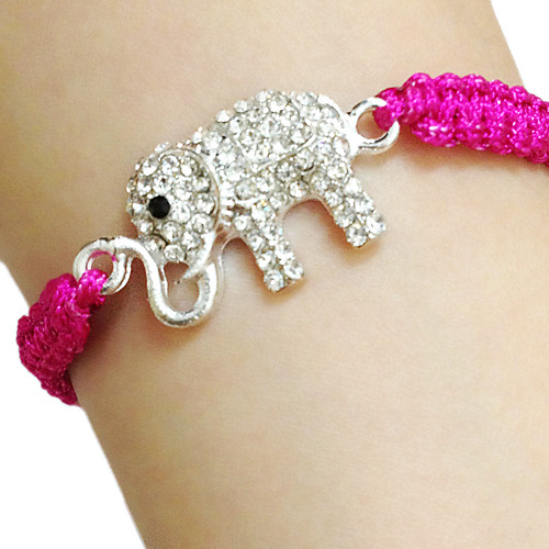 

Women's Charm Bracelet Elephant Alphabet Shape Animal Unique Design Fashion Rhinestone Bracelet Jewelry Fuchsia / Green / Blue For Birthday Gift Casual