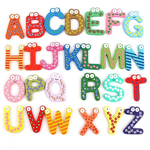 

Смешные Магнитные Алфавит 26 Письма Деревянный магниты на холодильник Обучающие Детские игрушки (26-Pack)