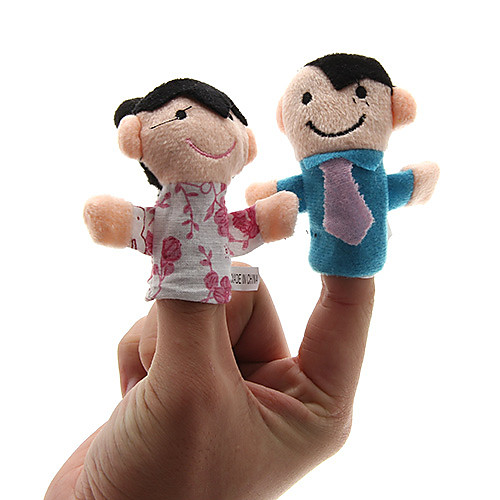 фото Семья пальцевые куклы марионетки милый стиль милый оригинальные плюш девочки игрушки подарок 6 pcs / взаимодействие родителей и детей / семейное взаимодействие Lightinthebox