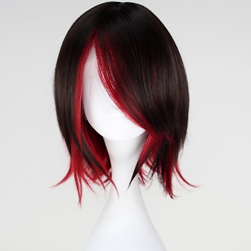 

RWBY Ruby Cosplay Wigs Women's 14 inch Heat Resistant Fiber Red Anime