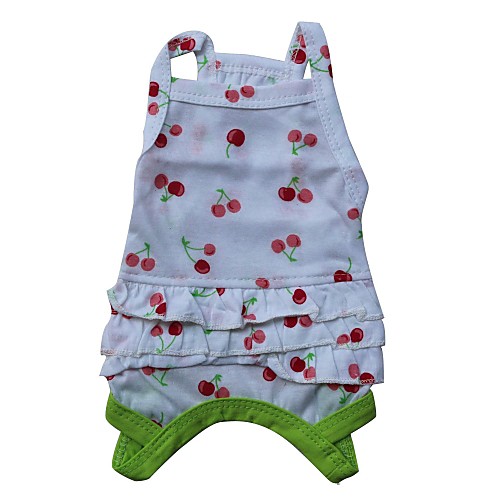 

Cat Dog Shirt / T-Shirt Dog Clothes Breathable Green Red Costume Cotton Fruit XS S M L