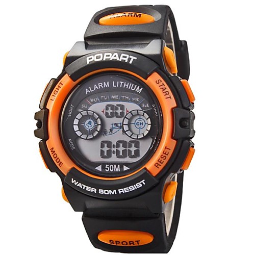 

Women's Quartz Quilted PU Leather Black 30 m Sport Watch Digital Orange Yellow Red