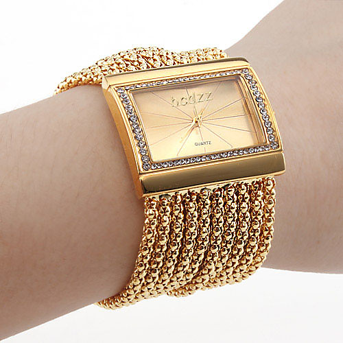 

Women's Luxury Watches Bracelet Watch Gold Watch Japanese Quartz Copper Gold Imitation Diamond Analog Ladies Luxury Sparkle Fashion Elegant - Silver Golden One Year Battery Life / Stainless Steel