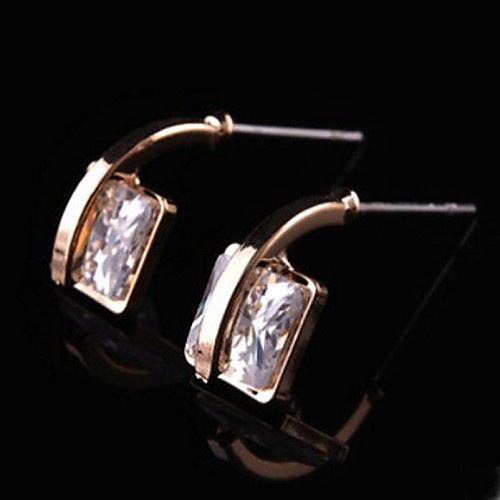 

Women's Fashion Simple Austrian Crystals Square Zircon Earrings