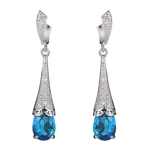 

Жен. Цирконий High End Crystal Серьги-слезки Пасьянс Водолей Дамы Мода Стерлинговое серебро Циркон Серебристый Серьги Бижутерия Синий Назначение