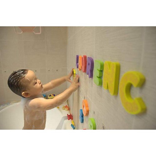 

28 Pieces Munchkin Bath Learn Letters & Numbers Stick on Baby Bathroom Toy