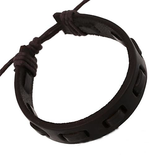 

Men's Wrap Bracelet Leather Bracelet Unique Design Fashion Leather Bracelet Jewelry Black / Brown For Christmas Gifts Daily