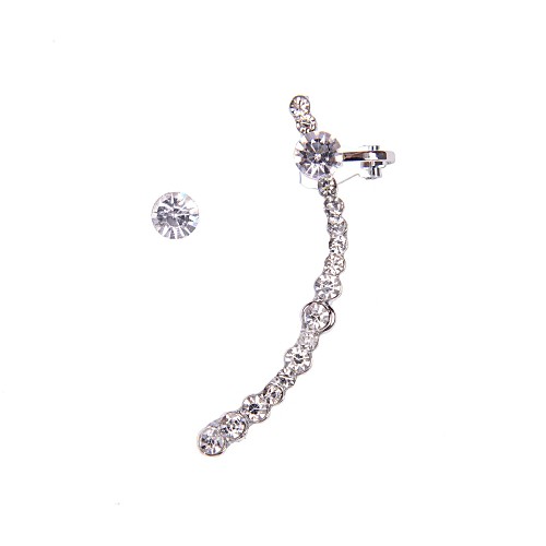 

Women's Ear Cuff Ladies Rhinestone Imitation Diamond Earrings Jewelry Silver / Golden For Wedding Party Daily Casual Sports
