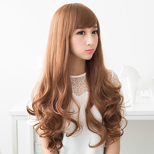 

Synthetic Wig Style With Bangs Wig Brown Light Brown Synthetic Hair Women's Brown Wig
