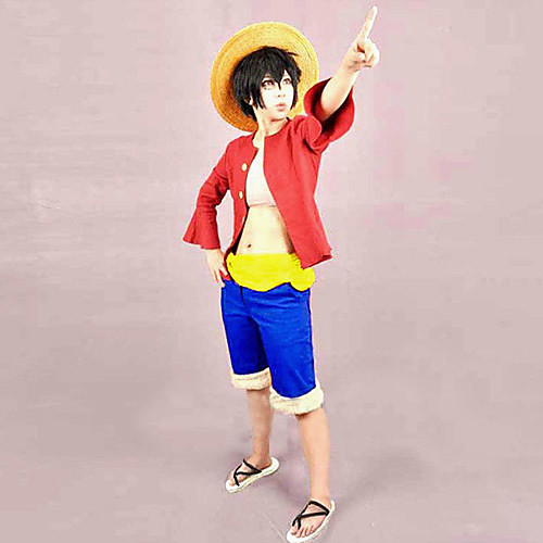 фото Вдохновлен one piece monkey d. luffy аниме косплэй костюмы японский косплей костюмы пэчворк кофты / пояс / шорты назначение муж. / жен. Lightinthebox