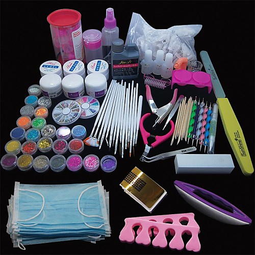 

167PCS Pro Nail Art Acrylic Powder UV Gel Tip Brush Clipper Tool Set