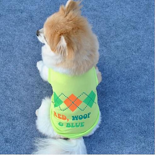 фото Кошка собака футболка одежда для собак геометрический буквы и цифры зеленый терилен костюм назначение лето косплей свадьба Lightinthebox