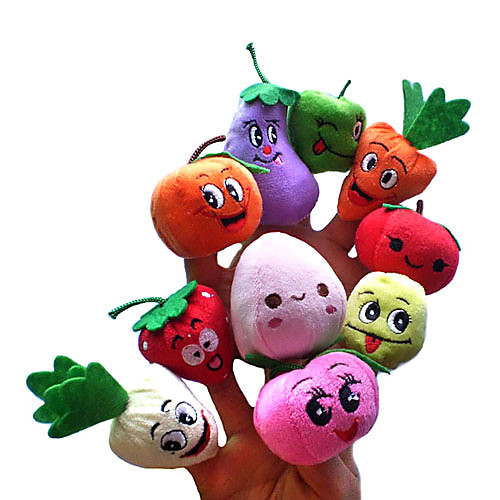 

Fruit Smiling Face Finger Toy Finger Puppets Puppets Cute Novelty Lovely Cartoon Textile Plush Girls' Toy Gift 10 pcs / Kid's