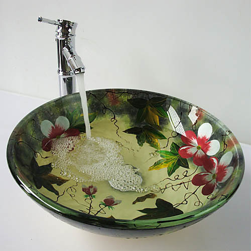 

Современный Круглый Раковина Материал является Закаленное стекло смеситель для ванной монтажное кольцо для ванной