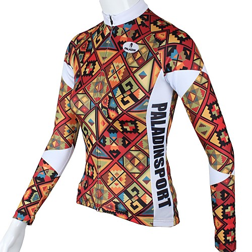 

ILPALADINO Women's Long Sleeve Cycling Jersey Red Plaid / Checkered Plus Size Bike Jersey Top Mountain Bike MTB Road Bike Cycling Breathable Quick Dry Sports 100% Polyester Clothing Apparel