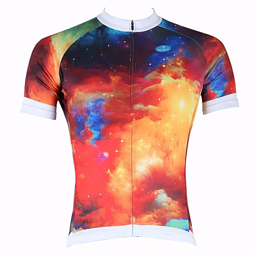 

ILPALADINO Men's Short Sleeve Cycling Jersey Gradient Bike Top Mountain Bike MTB Road Bike Cycling Breathable Quick Dry Ultraviolet Resistant Sports Clothing Apparel