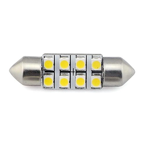 

2 штуки 36 мм 8x3528 smd 1.3w 60lm автомобиль авто фестон свет для чтения номерного знака лампа белый теплый белый dc 12v