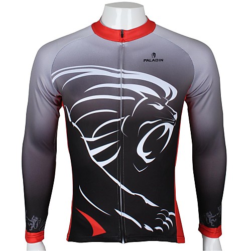 

ILPALADINO Men's Long Sleeve Cycling Jersey Animal Cartoon Lion Bike Jersey Top Mountain Bike MTB Road Bike Cycling Breathable Quick Dry Ultraviolet Resistant Sports 100% Polyester Clothing Apparel